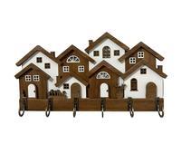 KAHDGSS Colgador de llaves de casa europea de madera 3D hecho a mano, gancho decorativo montado en la pared para llaves y artículos pequeños, colgador de llaves para cubierta del hogar