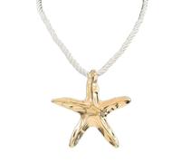 KAHDGSS Collar con colgante de estrellas de mar grandes, cadena de cuerda ajustable para mujeres y niñas, joyería de vacaciones con diseños texturizados, talla única, como se describe, como se