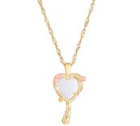 KAHDGSS Collar con espejo mágico para mujeres y niñas, accesorios de joyería para fiesta de boda, collares de princesa chapados en oro y plata, collar largo para mujer