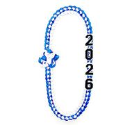 KAHDGSS Collar de flores de cinta, cordón de poliéster hecho a mano con dije de año para ceremonia de graduación, foto de fiesta, collar de banda de graduación