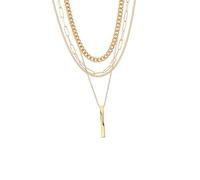 KAHDGSS Collar de gargantillas de varilla retorcida en oro y plata para hombres y mujeres Collar de metal permanente artesanal de acero resistente