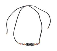 KAHDGSS Collar tibetano de cuentas Dzi, cadena de cuello con símbolo de nueve protecciones para los ojos hecha a mano para rituales de equilibrio energético, joyería de energía mística