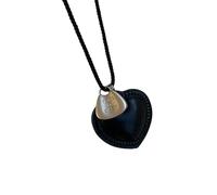 KAHDGSS Collar unisex con colgante de símbolo de amor y cordón trenzado, cadena de cordel suave, joyería delicada, cadena de suéter apilable para uso diario, collar de diseño único para mujer, talla