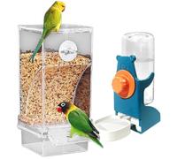 KAHDGSS Comedero para Pájaros Y Dispensador De Agua Clear View con Bandejas Desmontables Loros Construcción ABS Comedero Cacatúas De 2 Piezas con Cajón Desmontable