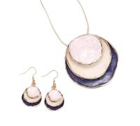 KAHDGSS Conjunto De Collar Y Aretes Con Colgante Flor Textura Aleación Presente Para Mujeres Adecuado Para Diversas Ocasiones Conjunto Collar Y Aretes Irregulares