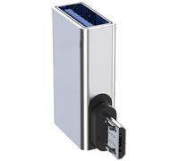 KAHDGSS Convertidores USB A a microUSB OTG en ángulo recto que ahorran espacio, carga directa y control de periféricos en smartphones, tabletas, adaptadores USB OTG con puerto de carga