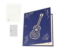 KAHDGSS Creative Three-Dimensional Guitar Popup Greeting Card Handcrafted Art for Friend Family Decors and Gift Giving Occasion Music Lover Gift