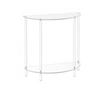 KAHDGSS Elegante accesorio de mesa auxiliar de acrílico resistente de dos niveles para dormitorios o salas de estar, mejora la organización del hogar