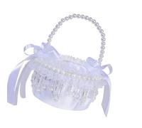 KAHDGSS Elegante Cesta De Borlas De Perlas De para Decoraciones De Fiestas De Bodas Contenedor Floral Hecho a Mano con Tela De Seda Decoraciones Sostenibles para Fiestas De Cumpleaños