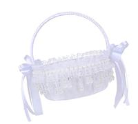 KAHDGSS Elegante Cesta De Borlas De Perlas De para Decoraciones De Fiestas De Bodas Contenedor Floral Hecho a Mano con Tela De Seda Decoraciones Sostenibles para Fiestas De Cumpleaños