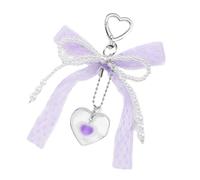 KAHDGSS Elegante cinta Bowknot Backpack Keyring Moda Llavero Elegante Perlas Charm Pendelless Accesorio Regalo para Mujeres Accesorios Estéticos Llavero, a