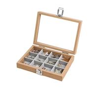 KAHDGSS Elegante soporte de joyería de madera para entusiastas de la moda y coleccionistas, pendientes, collares y anillos, expositor de joyas