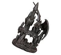 KAHDGSS Estatuilla Detallada Hecha A Mano con Diseño De Dragón Protector Castillos Resinas Temáticas Halloween Pieza Arte Adorno para Estante Decoración Escritorio Modelo Dragón con Acento