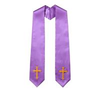 KAHDGSS Estola del clero, chal de borlas con patrón cruzado bordado Reversible para sacerdotes, pastores, iglesia, reunión religiosa, estola del clero