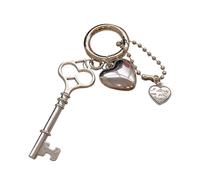 KAHDGSS Fashionable Keys and Heart Keychains Cute Heart Rings Alloy Material Backpack Bag Jewelry Gift For Women Girls Fashionable Pendant