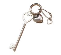 KAHDGSS Fashionable Keys and Heart Keychains Cute Heart Rings Alloy Material Backpack Bag Jewelry Gift For Women Girls Fashionable Pendant