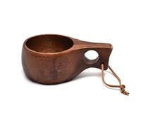 KAHDGSS Finland Kuksa - Taza de café portátil con mango de madera de acacia, gancho de cuerda, taza de leche, taza de café, vasos de leche para adultos, regalo de madera para beber taza de Finlandia
