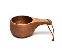 KAHDGSS Finland Kuksa - Taza de café portátil con mango de madera de acacia, gancho de cuerda, taza de leche, taza de café, vasos de leche para adultos, regalo de madera para beber taza de Finlandia