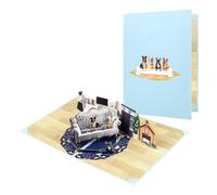 KAHDGSS Folding 3D Card Unique 3D Dog Pattern Birthday Card Personalized Wishes for Husband Son Father Unique