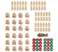 KAHDGSS House Shape Box Candy Holder Bag Christmas Party Treat Bag with Wrapping Rope and Labels for Gift Wrapping Foldable Candy Container