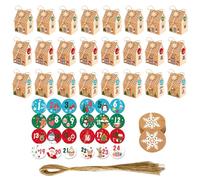 KAHDGSS House Shape Box Candy Holder Bag Christmas Party Treat Bag with Wrapping Rope and Labels for Gift Wrapping Foldable Candy Container