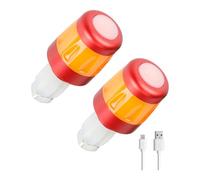 KAHDGSS Instalación Rápida Scooter Eléctrico Handleasociaciones Luces Señales De LED Lámpara De Advertencia De Seguridad Tapones De Extremo De Varilla Impregnados Luz LED De Manija De De Alto Brillo