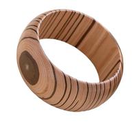 KAHDGSS Joyería De Inspiración Madera Gruesa Tallada Joyas Inspiradas Lisas Accesorios Versátiles Apilables para Atuendos Casuales O Formales Brazalete Madera Floral Tallada