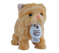 KAHDGSS Juguete de Gato de Peluche dinámico con función de alimentación, Ideal para diversión y Aprendizaje de jóvenes, Gato de Peluche Que Camina automático