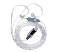 KAHDGSS KZM2 - Cable de auriculares chapado en plata con dos micrófonos, cable tipo C, con interruptores de ecualización integrados para música de sonido personalizable y podcast