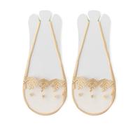 KAHDGSS Lace Invisible No Muestre Calcetines De Medios Dedo Los Pies Con Slingback Transpirable Algodón Para Mujeres Calcetines Casuales Para Talón No