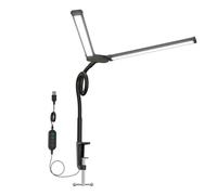 KAHDGSS Lámpara LED Flexible con Cuello De Cisne Doble Luz Noche Clip Y Brillo Ajustable Estudiantes Y Lámpara Profesional Abrazadera Doble Cabezal
