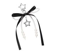 KAHDGSS Llavero estético para bolso de mano, con lazos, decoración de bolsa, cadena de coche de estrella para mujer y niña, llavero de estrella, colgante de cadena estética, adornos para bolsa, Hueca