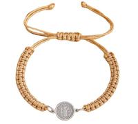 KAHDGSS Longitud Pulsera cruzada Benedict con nudo Bautismo Regalo de fe Accesorios de joyería hechos a mano Pulsera tejida a mano ajustable Bautismo