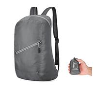 KAHDGSS Mochila plegable ligera para viajes al aire libre, para hombres y mujeres, mochila de gran capacidad, mochila ligera y plegable, gris