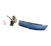 KAHDGSS Modelo en Miniatura de Barcos de Pesca 1/64 con Figuras pintadas a Mano, Accesorios artesanales para decoración del hogar y coleccionistas, coleccionables de Arte de Resina