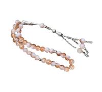 KAHDGSS Muslims Prayer Beads 33 Tasbih Ice Cracked Glass Rosary with Fringed Pendant Ethnic Islamics Bracelet for Daily Worship Prayer Bracelet