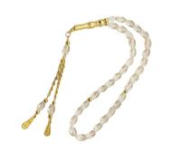 KAHDGSS Oval Islamics Prayer Beads Misbaha Dhikr Tasbih with Gold Tassels Great for Prayers Worship and Spiritual Use Prayer