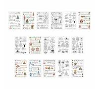 KAHDGSS Pack of 16 Christmas Candle Sticker Collection Festival Candle Decal Cubic Printing Decal for Christmas Decoration Water Transfer Printing