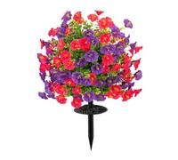 KAHDGSS Planta Artificial Aire de la mañana Artificial Flor Estaca de Tierra Flor de Resistente a la Intemperie para jardín Patio Casa Cubierta Arbustos