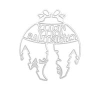 KAHDGSS Plantilla de metal con diseño de bola de Feliz Navidad para álbumes de recortes, tarjetas de papel, molde para decoración de manualidades