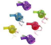 KAHDGSS Plastic Cheering Whistles 6 Pack LED Illuminated Design Party Noise Makers Random Color Lightweighted Noise Maker For Sports Event