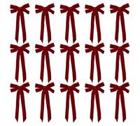 KAHDGSS Pre Assembled Velvety Bowknot Set of 15 Premium Soft Decoration for Christmas Wedding Event Packaging Soft Velvety Bowknots Home Holiday Decors