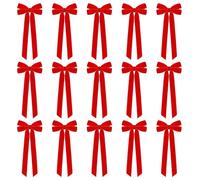 KAHDGSS Pre Assembled Velvety Bowknot Set of 15 Premium Soft Decoration for Christmas Wedding Event Packaging Soft Velvety Bowknots Home Holiday Decors