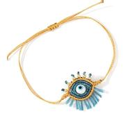 KAHDGSS Pulsera de cuentas de cristal ajustable hecha a mano para parejas, ligera, unisex, para uso diario, amistad, símbolo de felicidad, para amantes, talla única, como se describe