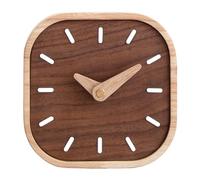 KAHDGSS Reloj de mesa pequeño de madera de nogal, reloj de mesa pequeño para elegancia del hogar
