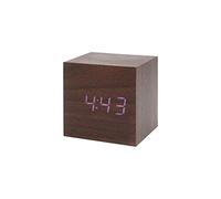 KAHDGSS Reloj despertador de madera con control de voz, mesa de noche, reloj cuadrado multiusos para dormitorio de niños, dormitorio, control de voz, relojes despertadores para dormitorios