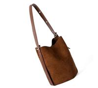 KAHDGSS Retro Casual Bolso Slouchy Bag para Mujeres Cubo Suave Bolso de Hombro para Y Trajes de Invierno Bolso de Mujer, marrón