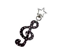 KAHDGSS Soporte para notas musicales artísticas de aleación y acrílico, decoración multiusos para llaves, bolsos, artistas, notas musicales, Negro, Talla única