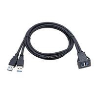 KAHDGSS Square Double Port USB3.0 Cable De Extensión Snaping En La Instalación PVC Impermeable para Vehículos Sistemas Marinos