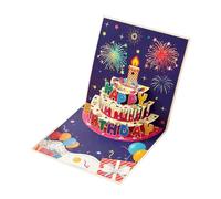 KAHDGSS Tarjeta de felicitación emergente 3D Premium con efecto de luz y sonido, regalo hecho a mano para cumpleaños, aniversario, tarjeta de aparición Musical
